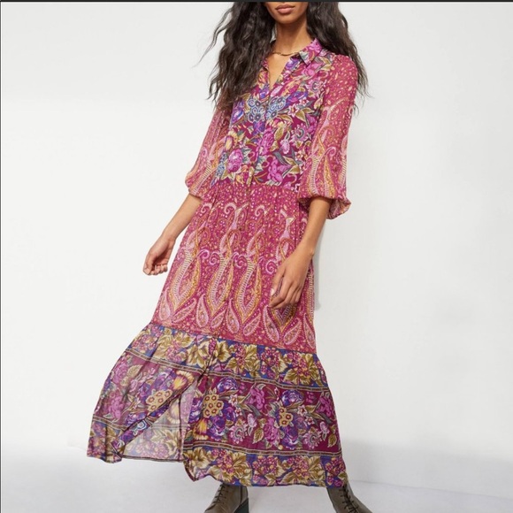 New Anthropology Nikole Maxi Shirtdress - Picture 2 of 14